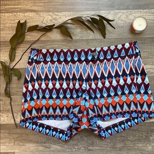 J. Crew Stretch Bold Colorful Geometric Shorts Size 2
